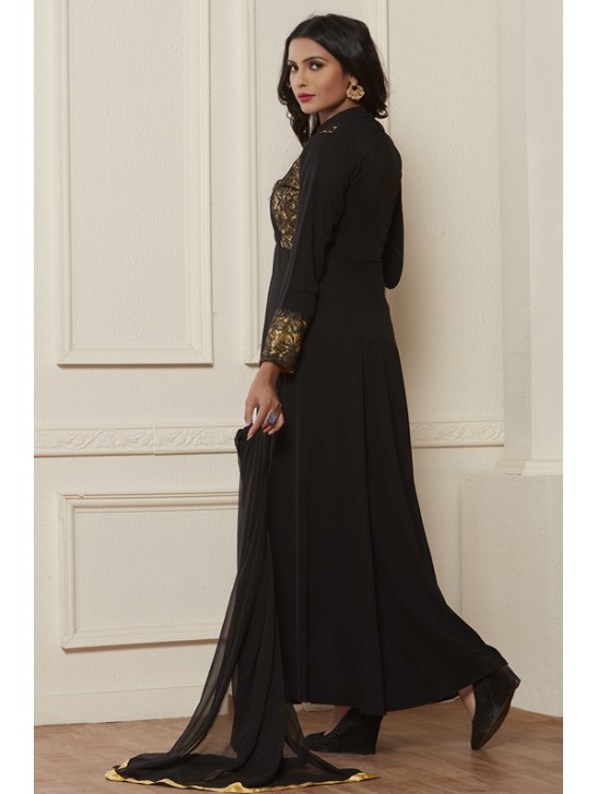 EXQUISITE BLACK READY MADE GOWN STYLE DRESS