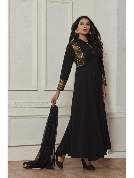 EXQUISITE BLACK READY MADE GOWN STYLE DRESS