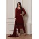 BERRY RED GEORGETTE DESIGNER READY MADE SALWAR SUIT