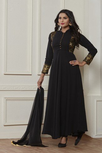 EXQUISITE BLACK READY MADE GOWN STYLE DRESS 
