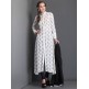 OFF WHITE BLOCK PRINT SLIT STYLE KURT AND CHURIDAAR READY MADE SUIT