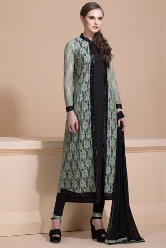 PISTA LACE JACKET AND SHIRT STYLE READY MADE DRESS