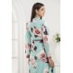 SEA BLUE JACKET STYLE FLORAL PRINTED SUIT