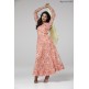 PEACH NOUGAT FLORAL PRINTED GEORGETTE READY MADE PARTY ANARKALI DESIGNER DRESS