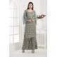 GREY EMBROIDERED SHARARA STYLE DRESS