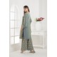 GREY EMBROIDERED SHARARA STYLE DRESS