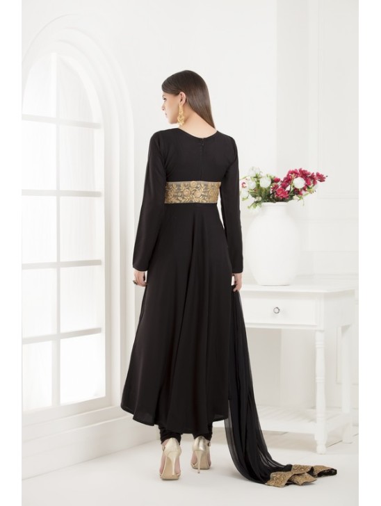 BLACK EID WEDDING PARTY DESIGNER FLARED SUIT