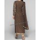 BROWN AND BEIGE A LINE SLIT JACKET STYLE CHURIDAAR SUIT