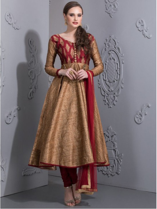 GORGEOUS MAROON KALIDAAR ANARKALI READY MADE SUIT