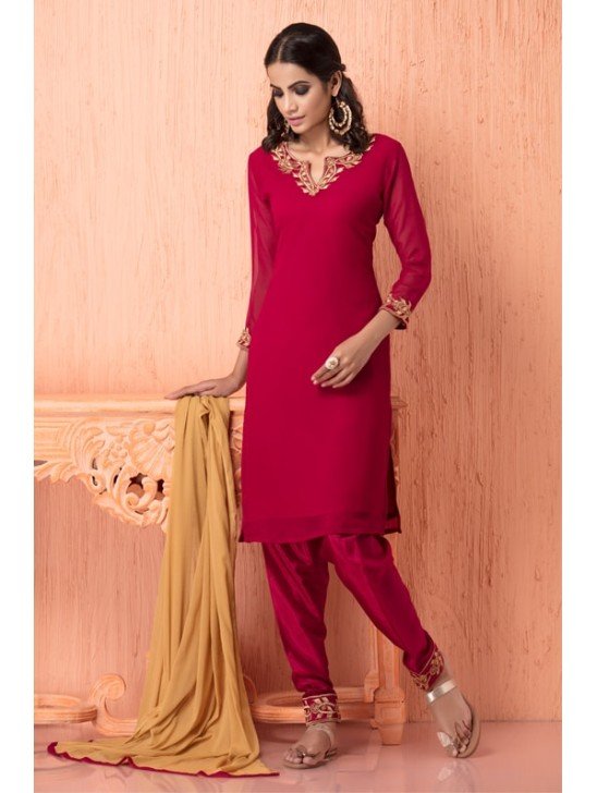 Magenta Dress Indian Readymade Salwar Suit Online