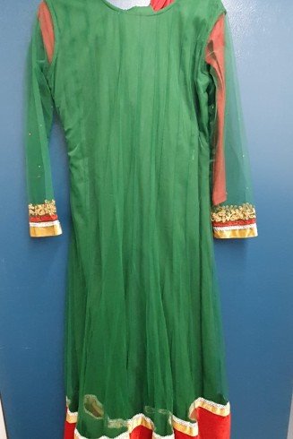 Green Desi Indian Wedding Style Anarkali Gown