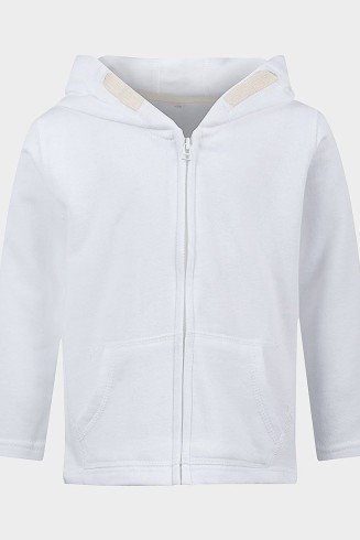 Unisex White Fleece Children Jacket