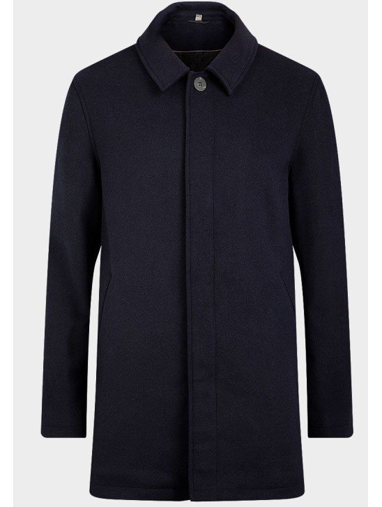 Midnight Blue Mens Wool Blend Winter Topcoat