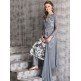 Grey Belted Jacket Dress Printed Readymade Indian Suit