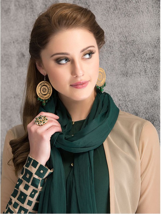 Green Jacket Dress Anarkali Suit