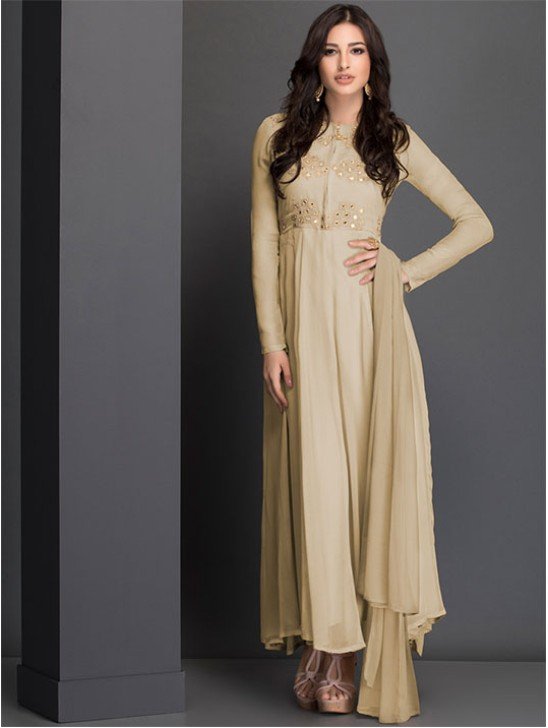 Modest Maxi Elegant Dress Beige Ladies Suit Readymade