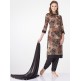 Black Maroon Floral Printed Dress Readymade Suit