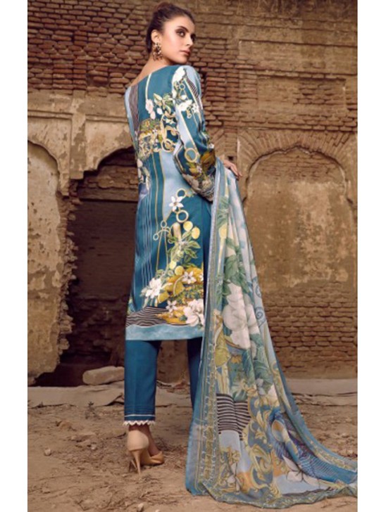 Teal Blue Readymade Pakistani Designer Suit