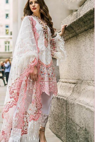 White Pakistani Designer Readymade Salwar Kameez