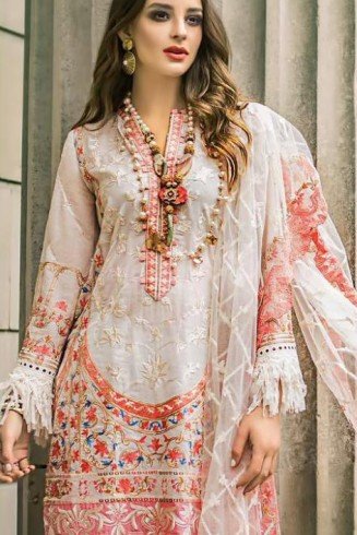 White Pakistani Designer Readymade Salwar Kameez