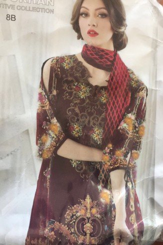Plum Designer Dress Pakistani Readymade Suit 