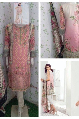 Pink Pakistani Lawn Readymade Salwar Suit 