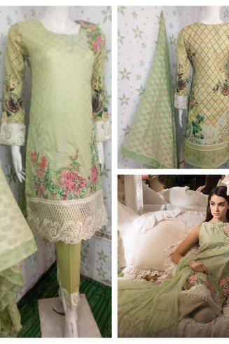 LIME GREEN SUMMER STYLE PAKISTANI READY MADE SALWAR SUIT 