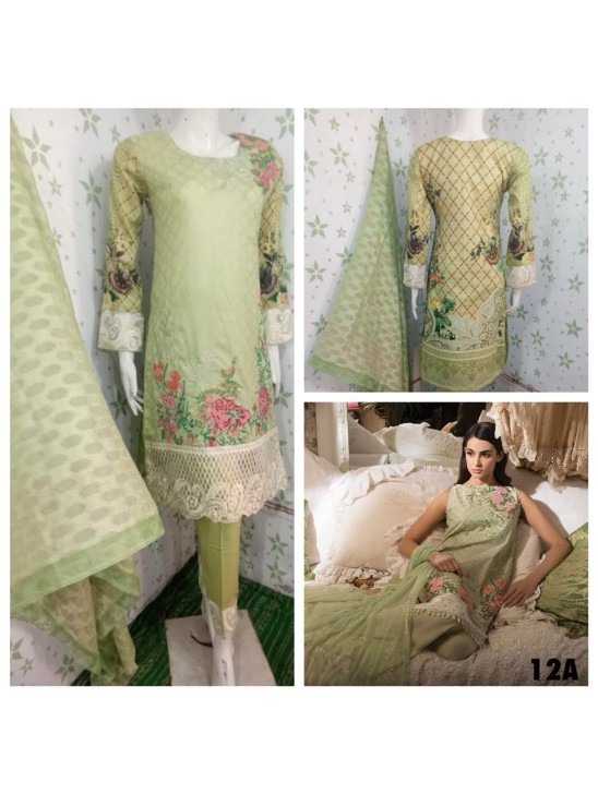 LIME GREEN SUMMER STYLE PAKISTANI READY MADE SALWAR SUIT