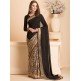 BLACK WEDDING WEAR SAREE WITH READY STITCHED BLOUSE