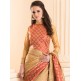 ZACS-28 PEACH BROCADE SAREE WITH MATCHING BLOUSE