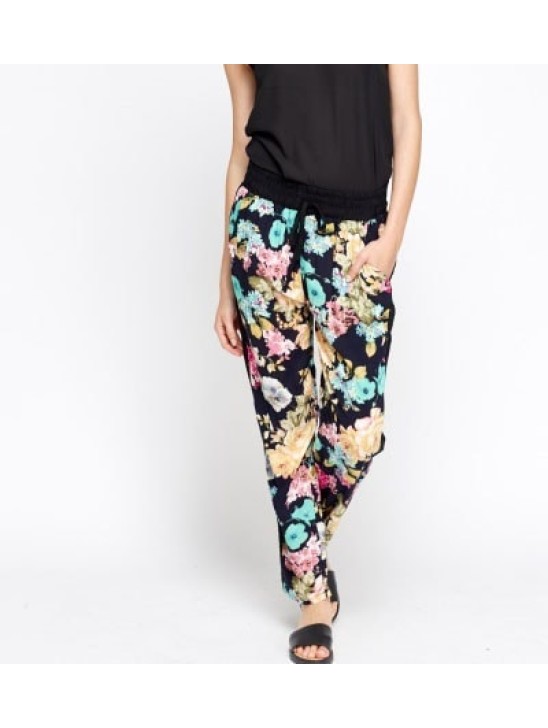 Stunning Contrast Insert Floral Trousers