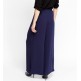 High Waisted Flared Navy Trouser