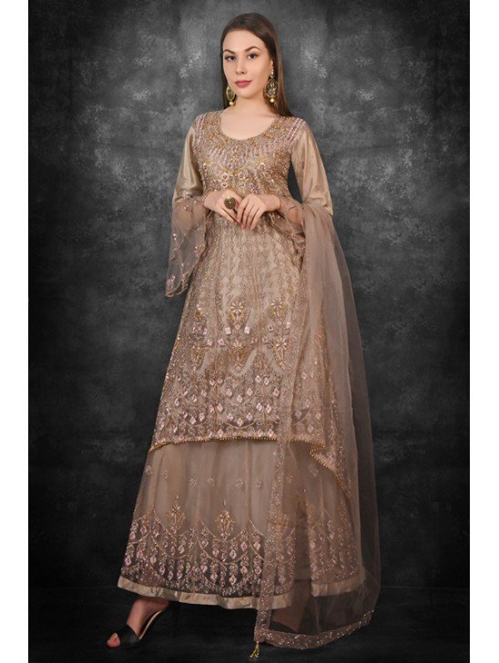 Brown Ethnic EId Wear Kurti & Lehenga Choli