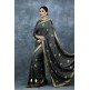 Grey Indian Saree Latest Embroidered Party Sari