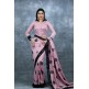 Rose Pink & Black Ethnic Saree Indian Wedding Party Sari