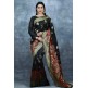 Black Brocade Banarasi Saree Indian Party Saree For UK Women Fashion