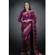 Plum Saree Blouse Indian Embroidered Silk Saree