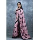 Rose Pink & Black Ethnic Saree Indian Wedding Party Sari