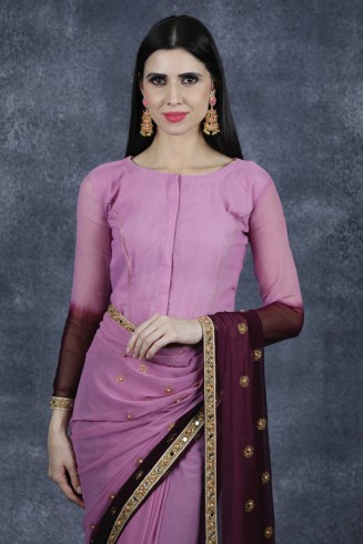 Purple Saree Pakistani Designer Party Readymade Saree