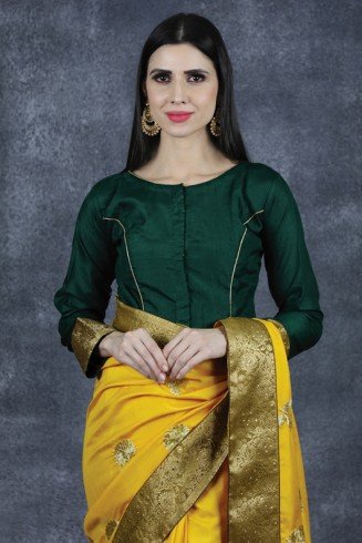 Yellow & Green Indian Wedding Saree Desi Bridal Designer Saree