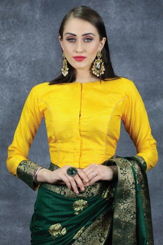 Green & Yellow Wedding Saree Indian Designer Occasional Sari