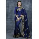 Navy Blue Readymade Saree Brocade Border Ethnic Indian Sari