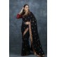 Black & Maroon Blouse Wedding Saree Ethnic Sari Shopping Online UK