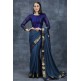 Teal Blue South Indian Saree Desi Festive Wear Online