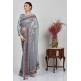 Grey Indian Designer Net Saree