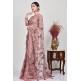 Dusty Pink Heavy Embroidered Net Saree