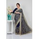 Navy Blue Embroidered Ethnic Readymade Saree