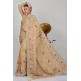 Beige Embroidered Indian Wedding Saree