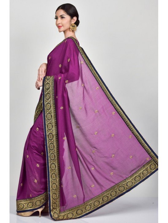 Purple Indian Designer Party Saree