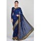 Navy Blue Stitched Wedding Evening Saree